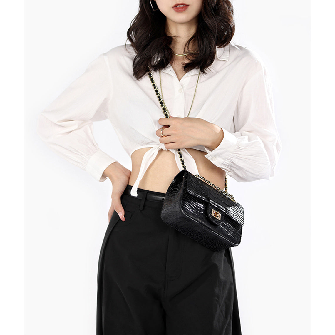 Black Leather Shoulder Bag Evening Bag for Women | DIY Crossbody Bag Kits - POPSEWING™