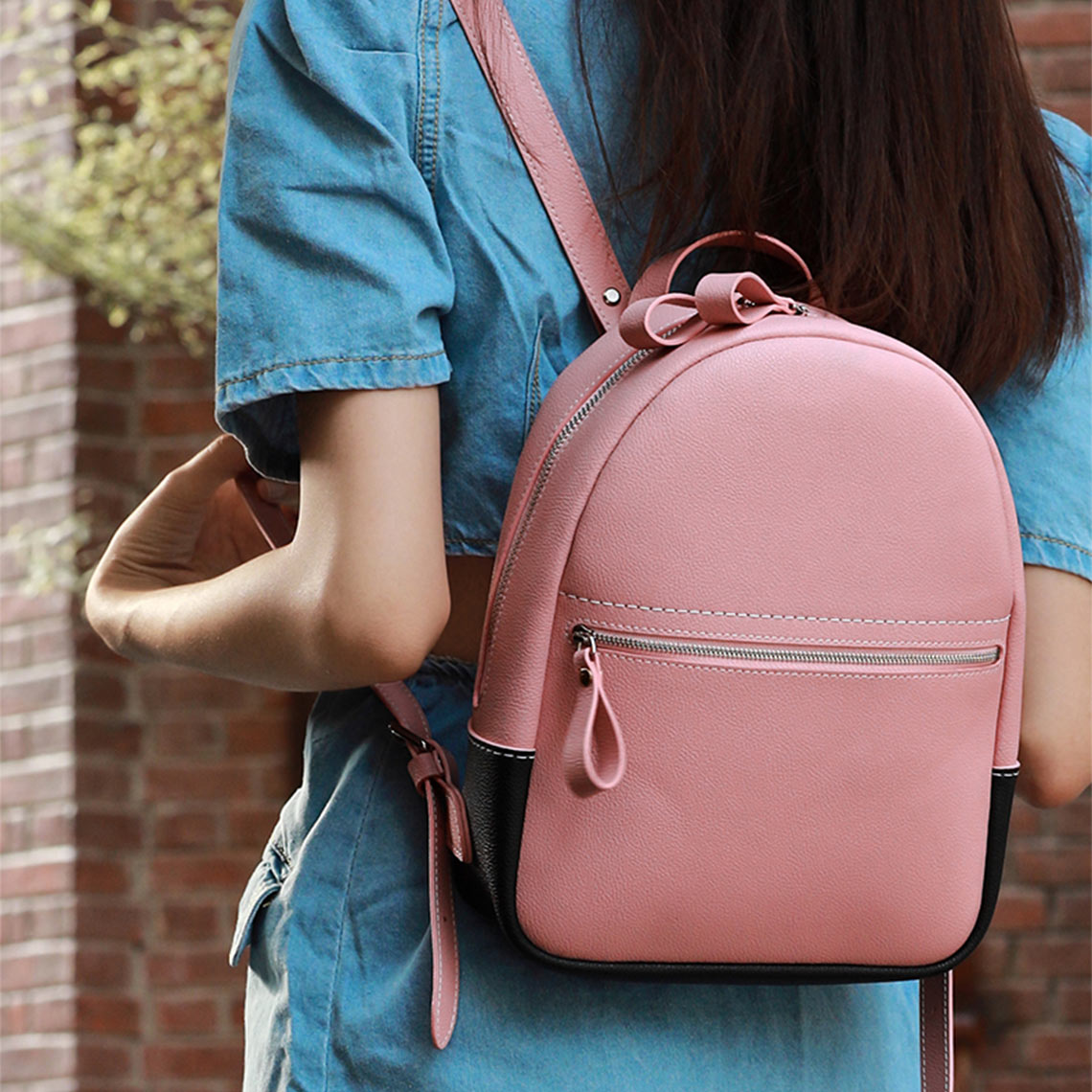 diy leather backpack purse POPSEWING® Leather Contrast Color Backpack DIY Kit