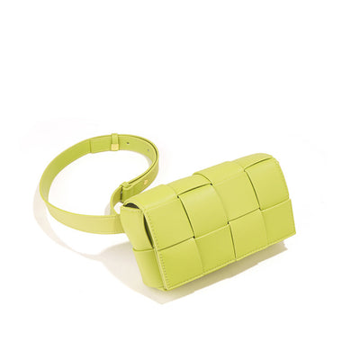 Mini Intrecciato Crossbody Bag | Vibrant Green Color Leather Bag Trendy - POPSEWING™