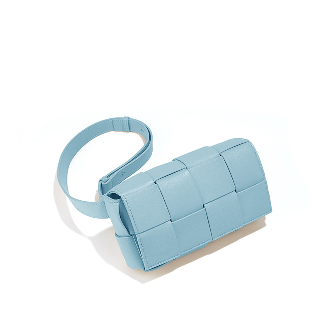 Woven Leather Bag in Blue | Small Intrecciato Shoulder Bag for Women - POPSEWING™