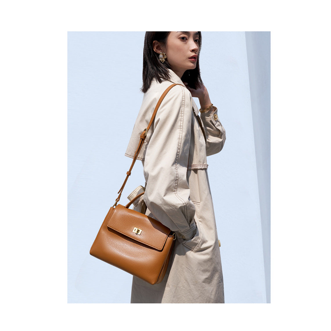 Slouchy Leather Crossbody Bag | Leather Shoulder Bag in Brown - POPSEWING™