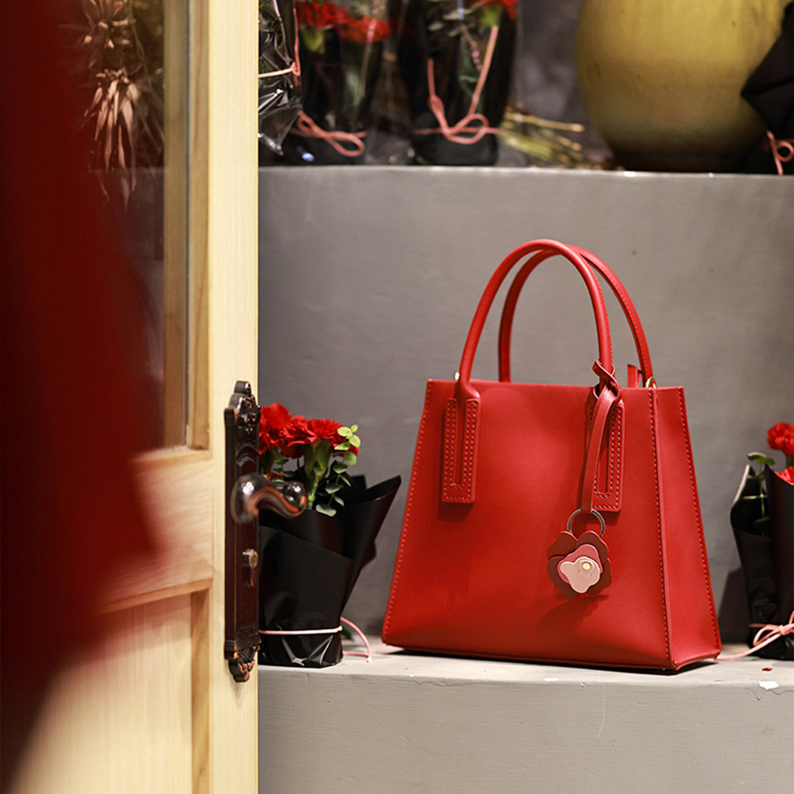Red Handbag  - Red Shoulder Bag Pattern  | Sewing Kit DIY Shoulder Bag | POPSEWING