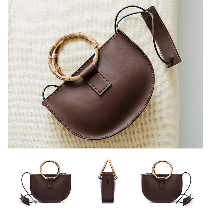 Kit DIY de bolso bandolera de cuero con asa de bambú POPSEWING®