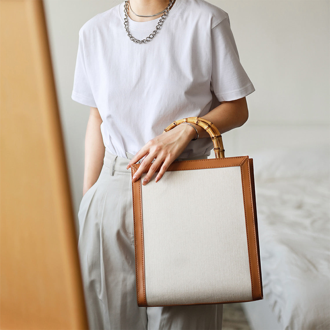 Minimalistic Style Tote Handbag Handmade - Handmade Gift Ideas - POPSEWING™