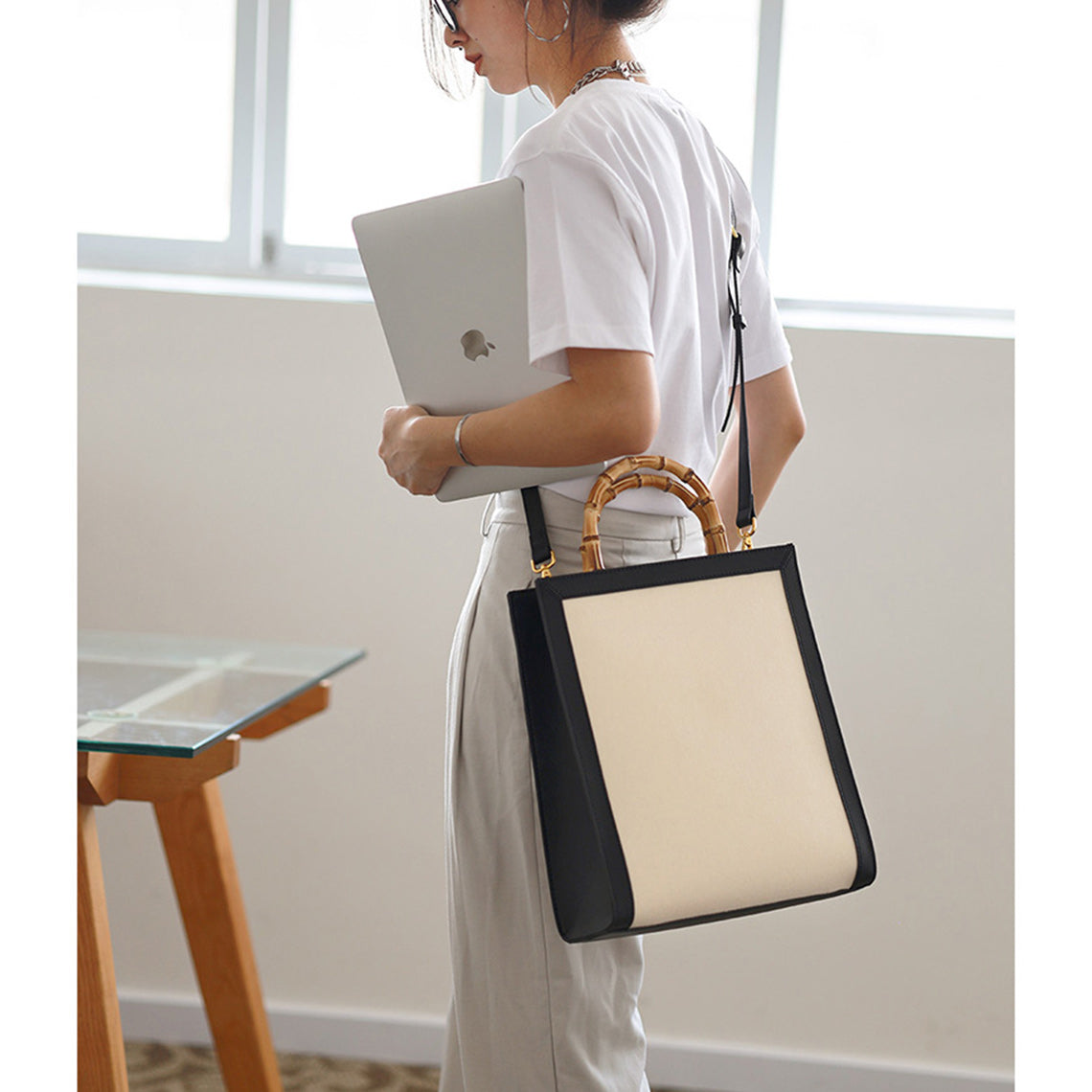 Minimalistic Style Crossbody Handbag Black - Handmade Gift Ideas - POPSEWING™