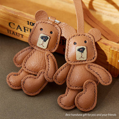 Brown Teddy Bear Keychain Charm | Handmade Gifts for Friends, Families - POPSEWING™