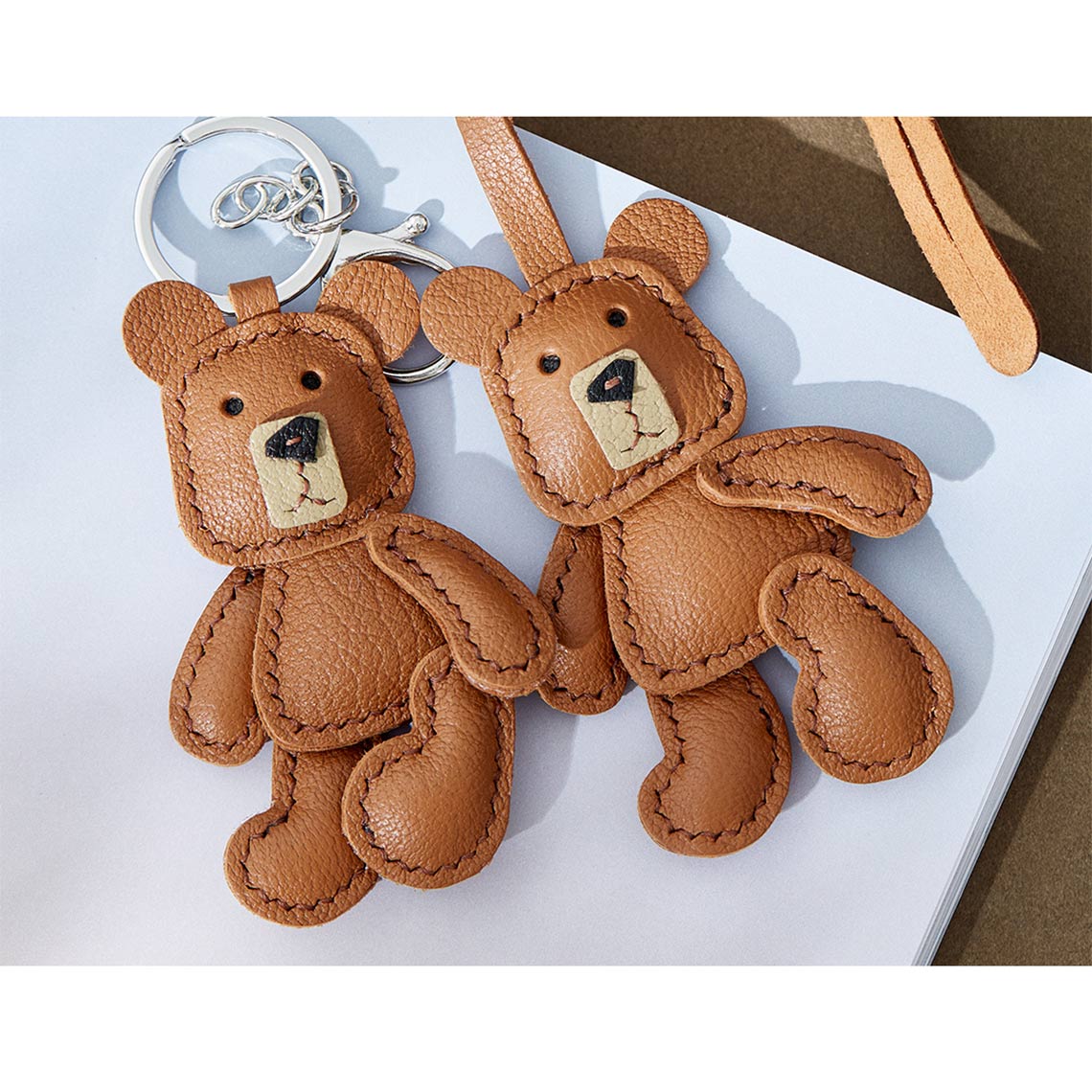 Little Bear Leather Keychain Pendant Kit | Cute DIY Keychain