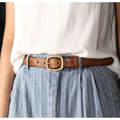 Vintage Leather Belt for Women - POPSEWING™