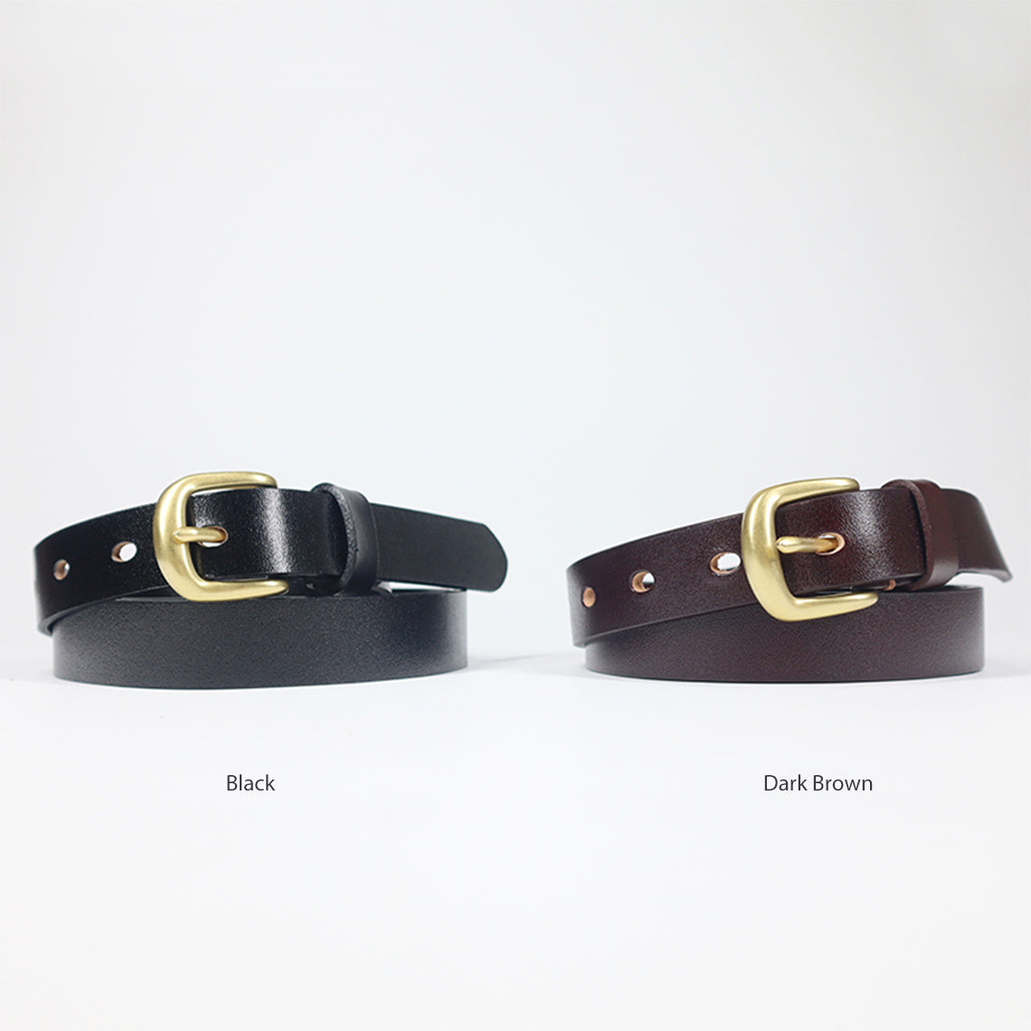 Black & Brown Full Grain Leather Belt for Women - POPSEWING™