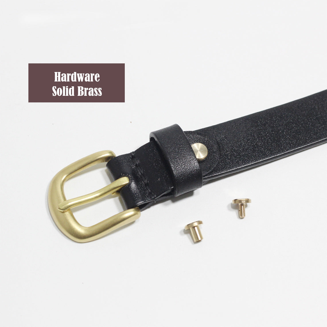 Leather Belt for Women | Genuine Leather Belt with Solid Brass Hardware - POPSEWING™