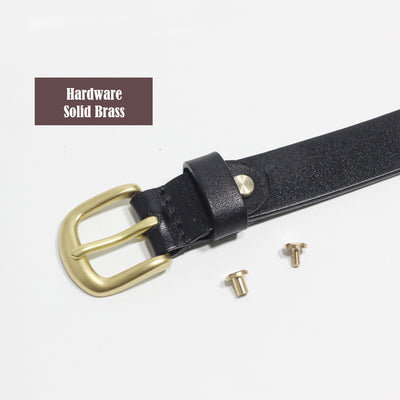Leather Belt for Women | Genuine Leather Belt with Solid Brass Hardware - POPSEWING™
