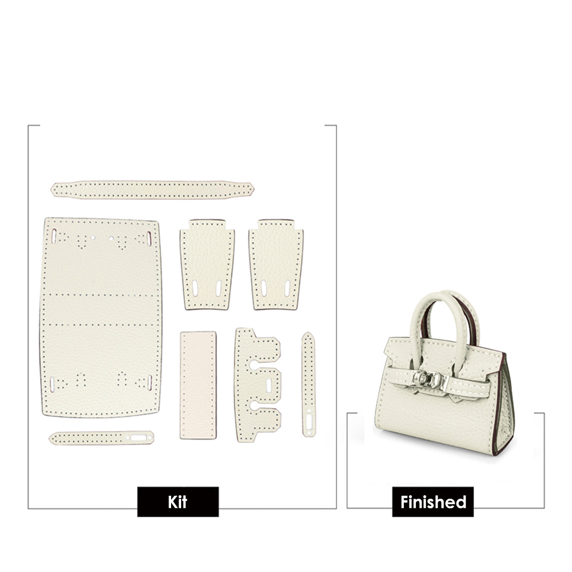 POPSEWING® Top Grain Leather Mini Birkin Bag Charm DIY Kit