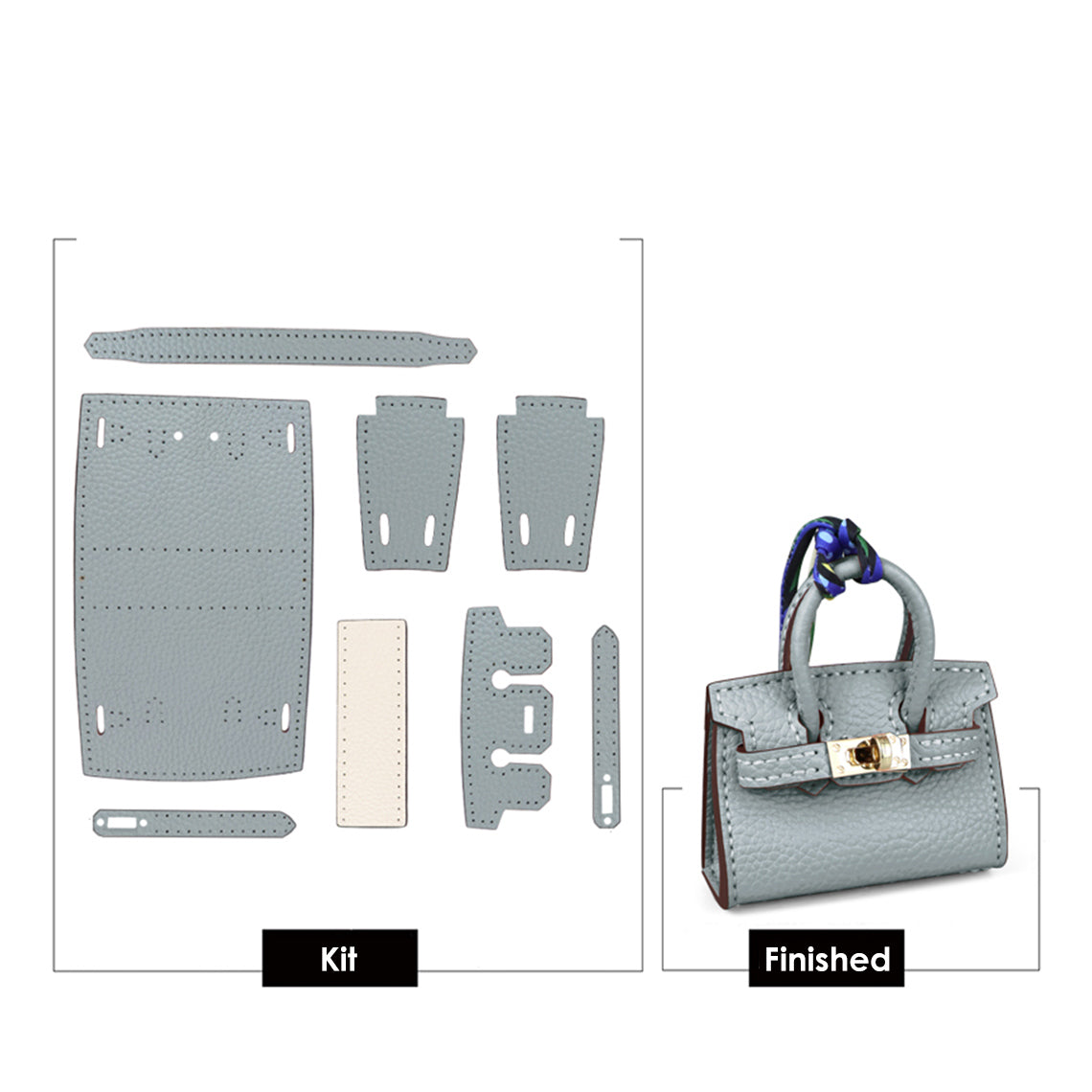 POPSEWING® Top Grain Leather Mini Birkin Bag Charm DIY Kit