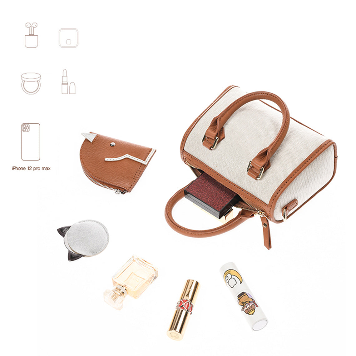 Mini Boston bag size & interior | Homemade bag ideas | POPSEWING™