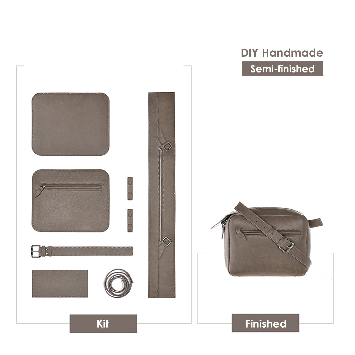 DIY Bag Kit | DIY Real Leather Camera Crossbody Bag - POPSEWING™