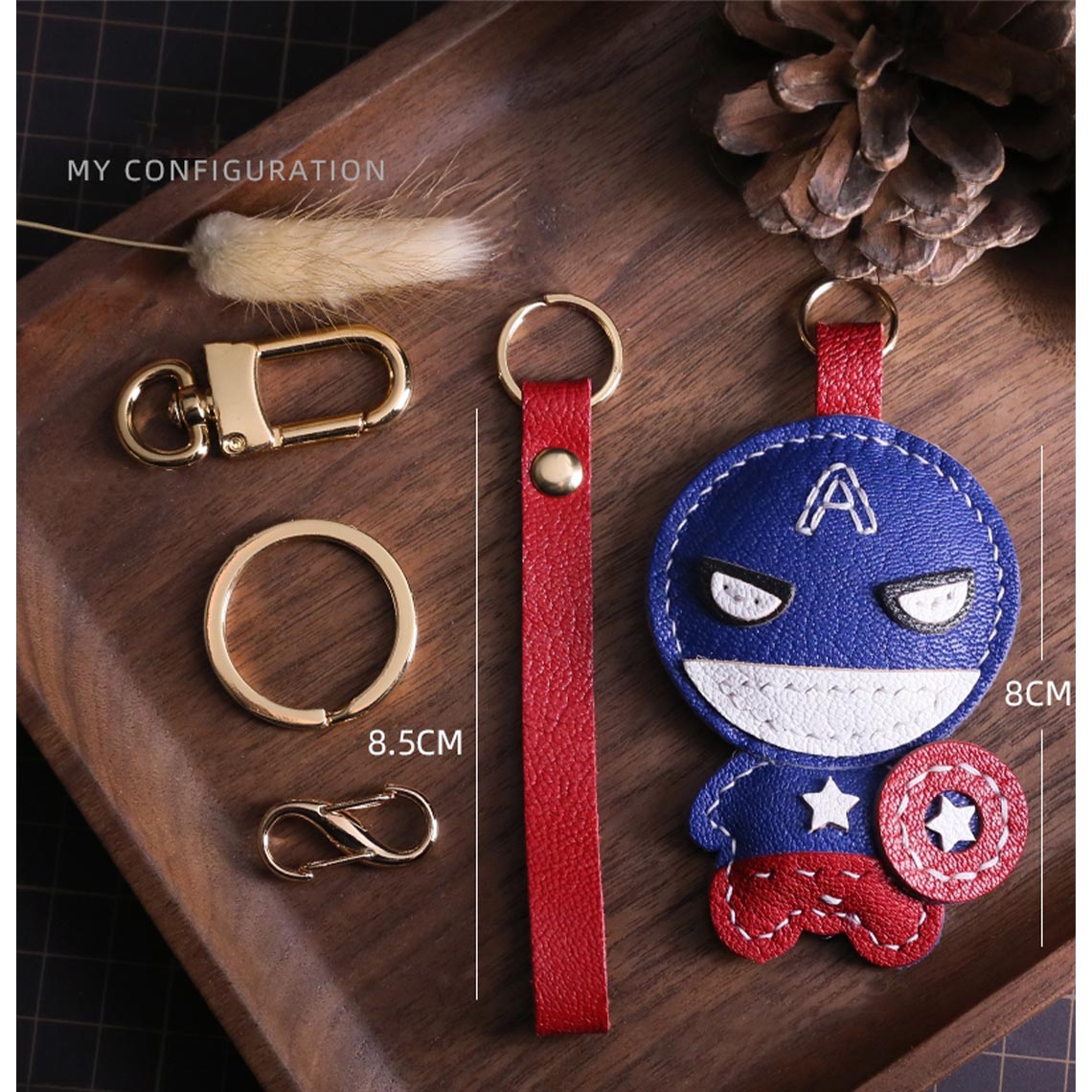Handmade DIY Keychain Ideas | Avengers Leather Keychain Birthday Gift Ideas - POPSEWING™
