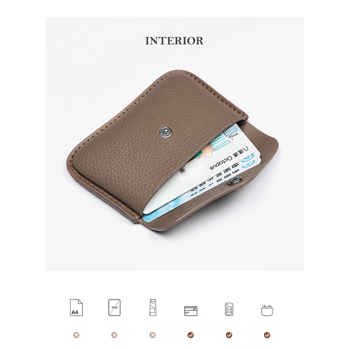 Minimalist Leather Business Card Holder Interior | POPSEWING™ DIY Kit