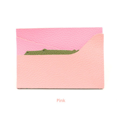 Pink leather card holder | Homemade DIY gift card holder | POPSEWING™