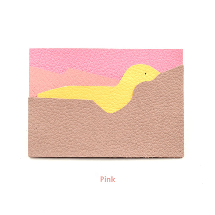 Pink leather card holder | DIY leather card holder kit | POPSEWING™