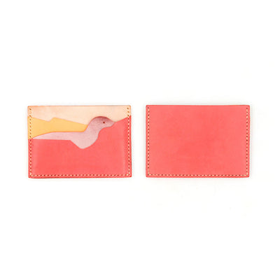 Red card holder back and front | Leather card holder making kit