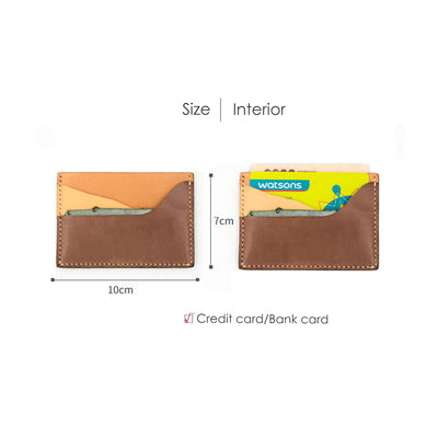 Genuine leather card wallet size & interior | Homemade credit card wallet