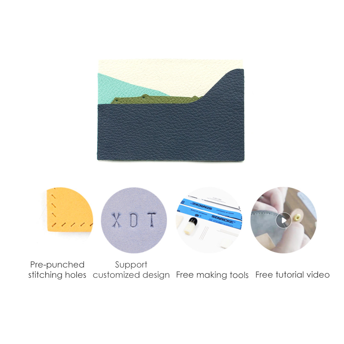 Easy DIY card holder wallet pattern making kit | How to make a slim wallet/card holder in leather | POPSEWING™