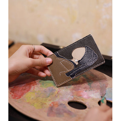 Girl With A Pearl Earring | Famous Oil Painting Inspired Leather Credit Card Holder DIY Kit | POPSEWING™ DIY Leather Kit