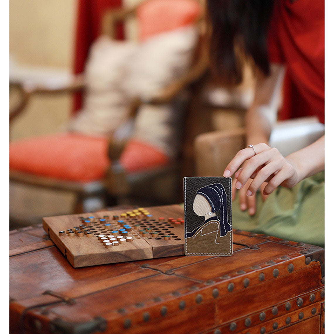 Girl With A Pearl Earring | Famous Oil Painting Inspired Leather Credit Card Holder DIY Kit | POPSEWING™ DIY Leather Kit