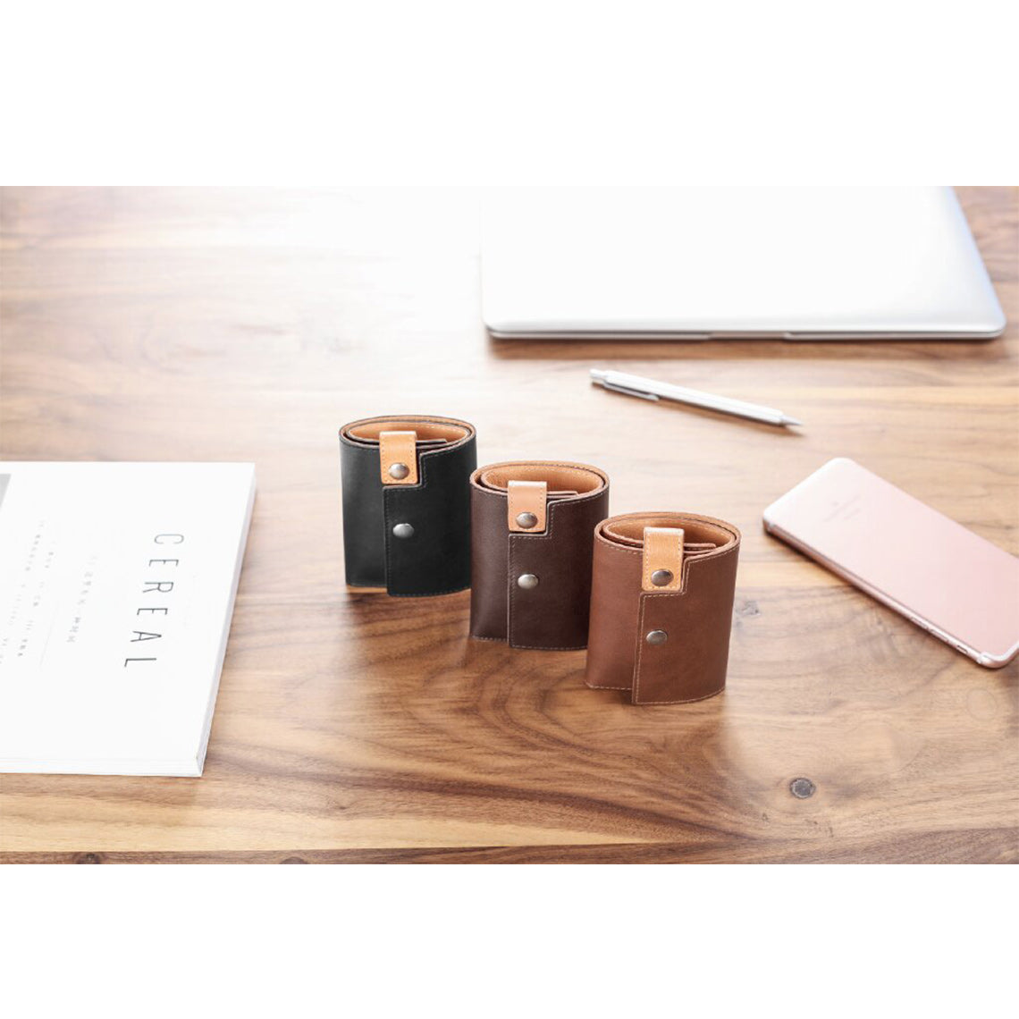 Real Leather Card Holder & Money Clip | Black & Brown - POPSEWING™