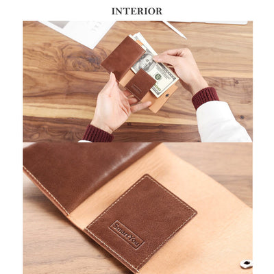 Brown Leather Small Card Holder Interior - POPSEWING™