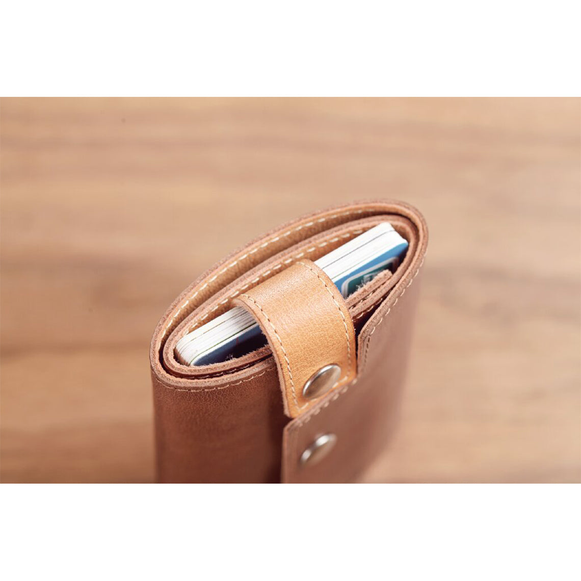 Real Leather Card Holder & Money Clip for Men and Women | Brown - POPSEWING™