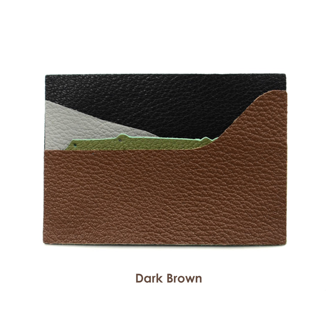 Dark brown leather card wallet | Homemade DIY gift card holder | POPSEWING™