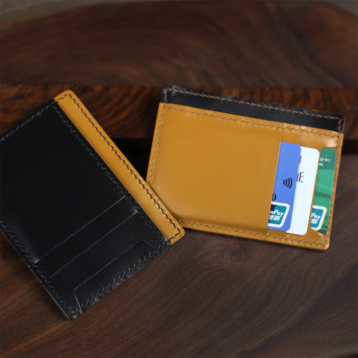 Leather Card Holder Wallet in Premium Italian Leather | DIY Card Wallet Kit - POPSEWING™
