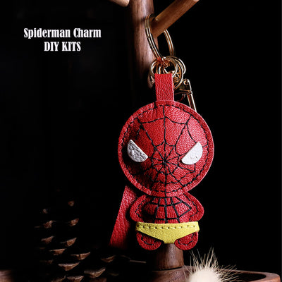 DIY Keychain Making Kit | Spiderman Superhero Leather Keyring Handmade - POPSEWING™