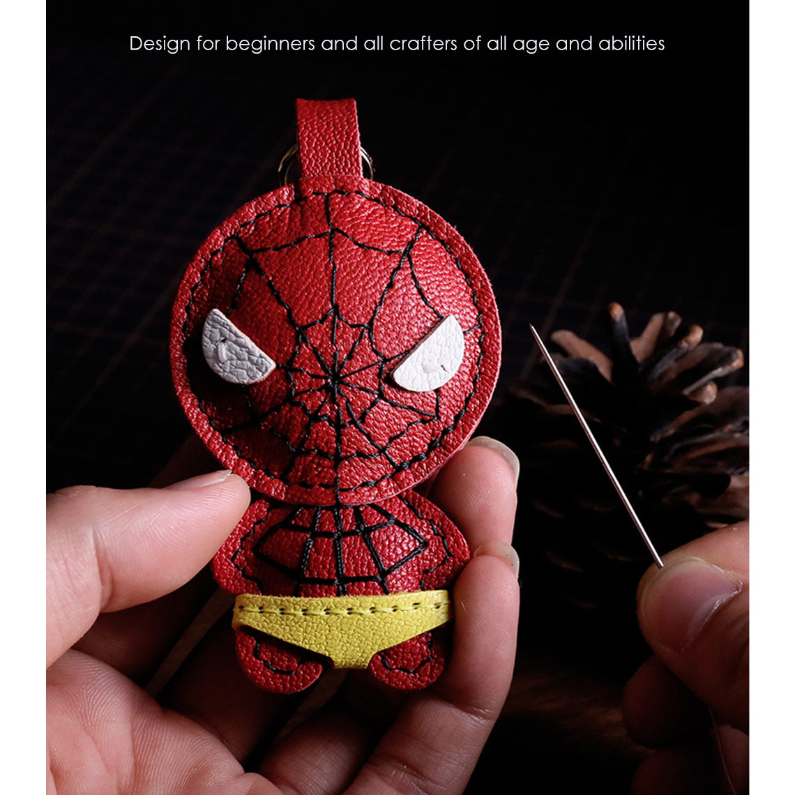 Spiderman Leather Keychain DIY Kit | Unique Gift for Superhero