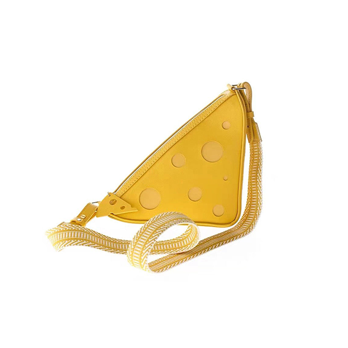 Yellow Leather Designer Shoulder Bag | Triangle Shaped Fashion Shoulder Bag - POPSEWING™