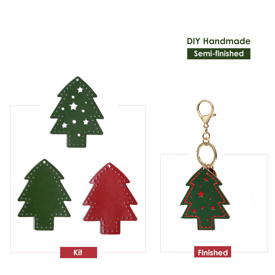 POPSEWING® Leather Christmas keychain DIY Kit