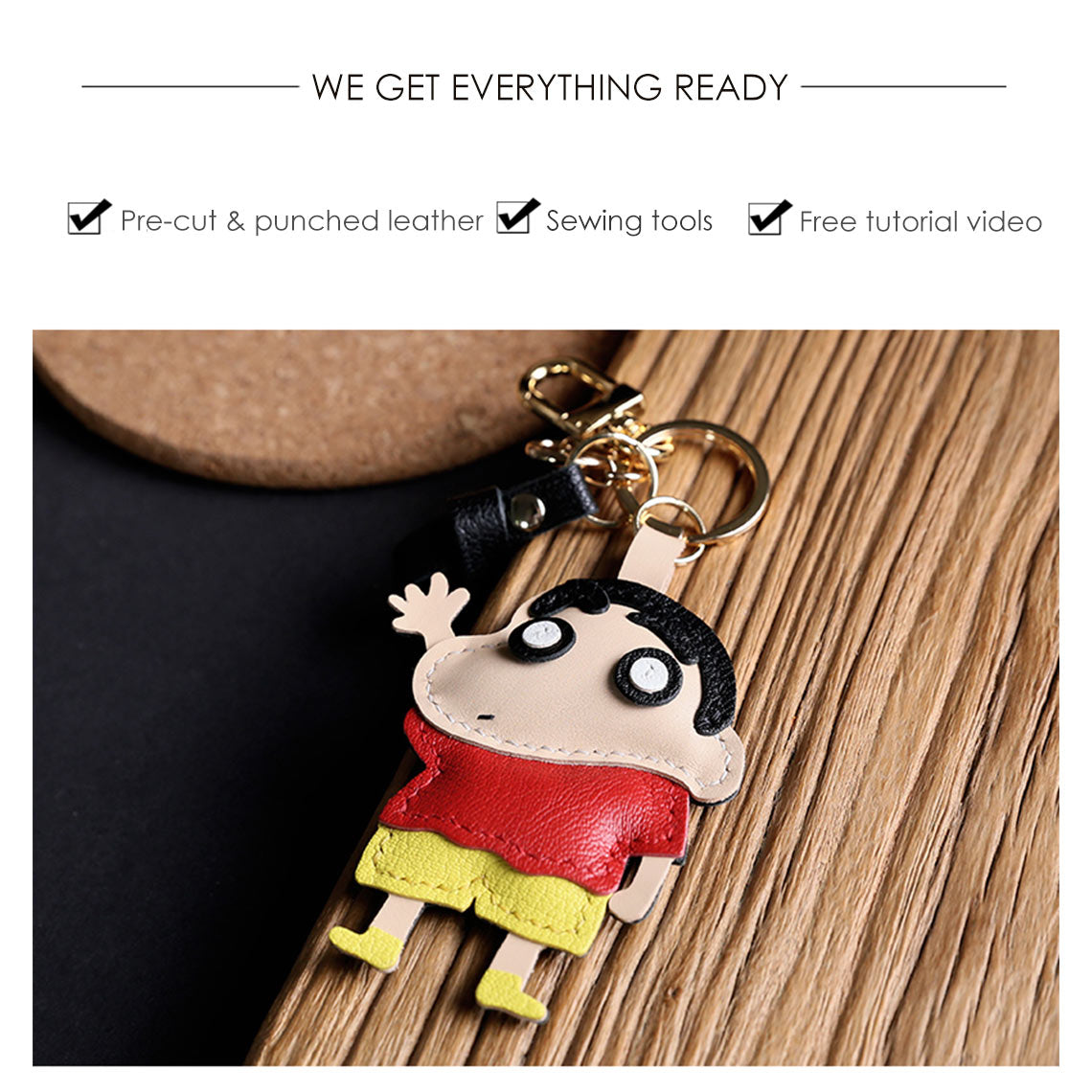POPSEWING™ Leather Keychain DIY Kit | Anime Shin Chan Leather Keychain ...