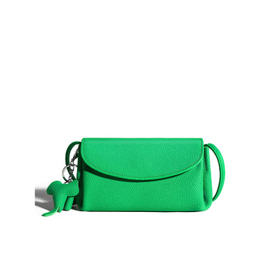 Green Crossbody Bag | Leather Crossbody Phone Bag with Elephant Pendant - POPSEWING™