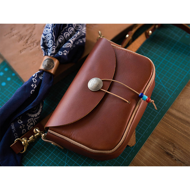 Italian Full Grain Leather Bag | Handmade DIY Leather Bag Kit - POPSEWING™