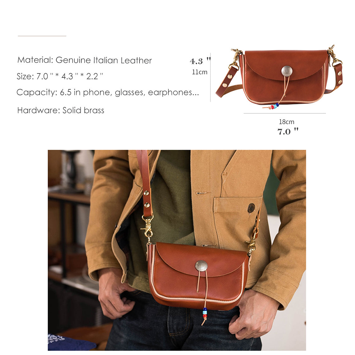 Red leather crossbody bag size and capacity | DIY cell phone bag