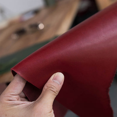 Vegetable tanned leather red | Leather bag making kit | POPSEWING™