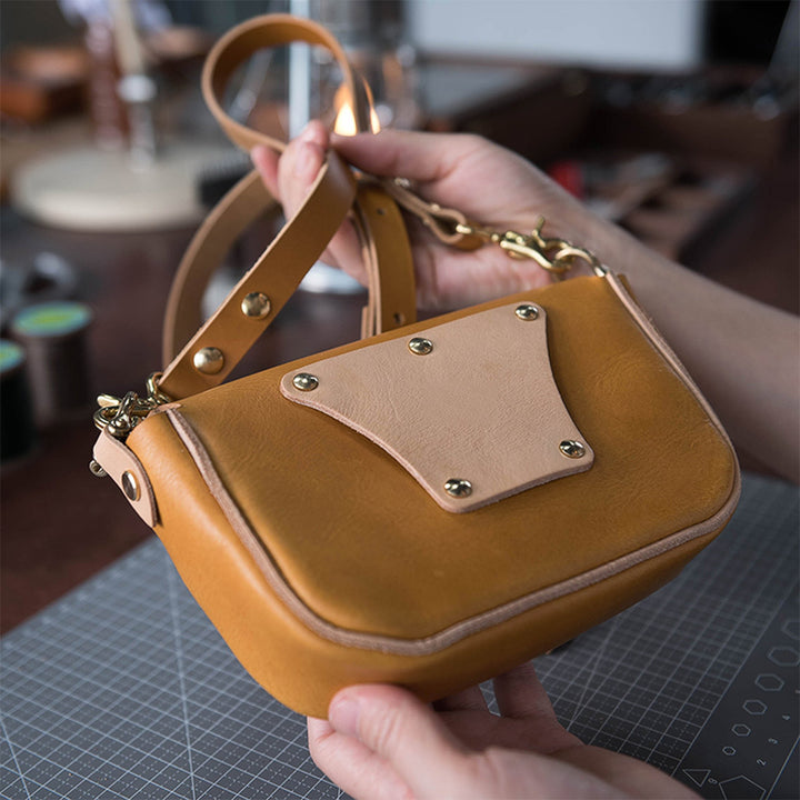 Leather crossbody saddle bag | POPSEWING™