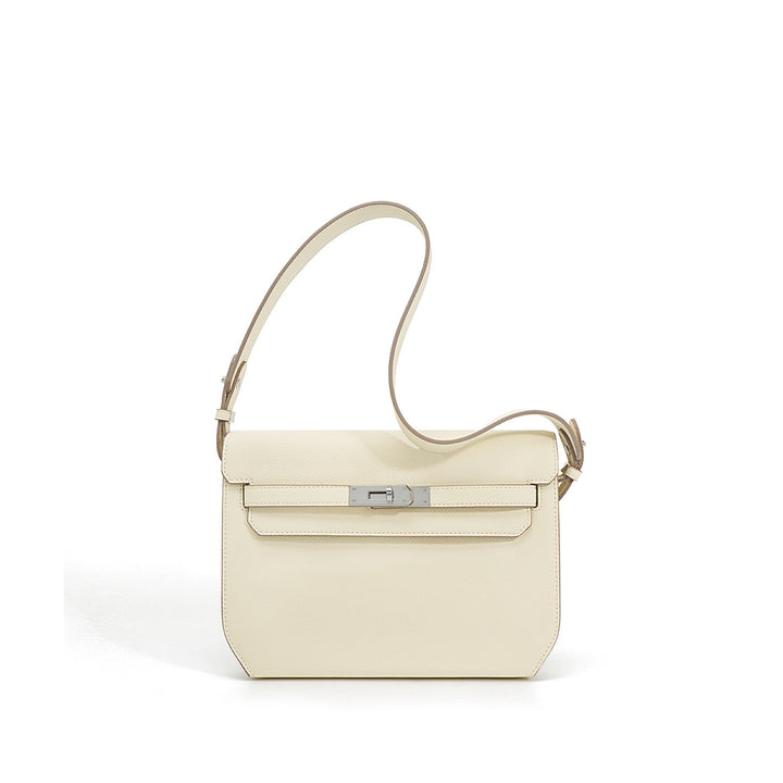 White Kelly Depeches Pouch Dupe | Inspired Designer Leather Crossbody Bag - POPSEWING™