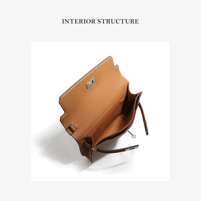 Brown Leather Crossbody Bag Interior Structure - POPSEWING™