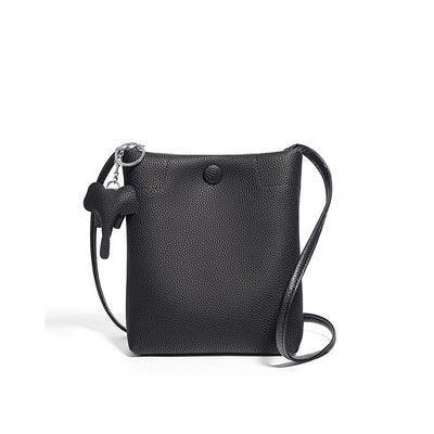 Black Leather Crossbody Phone Bag for Women | Small Shoulder Bag Purse - POPSEWING™