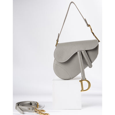 Grey Leather Crossbody Saddle Bag DIY Kit | Dior Style | POPSEWING