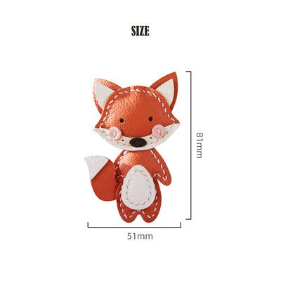 Cute Leather Fox Keychain Size - POPSEWING™