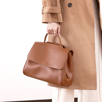 Brown Leather Hobo Handbag for Women | Women's Work Bag Weekend Bag - POPSEWING™