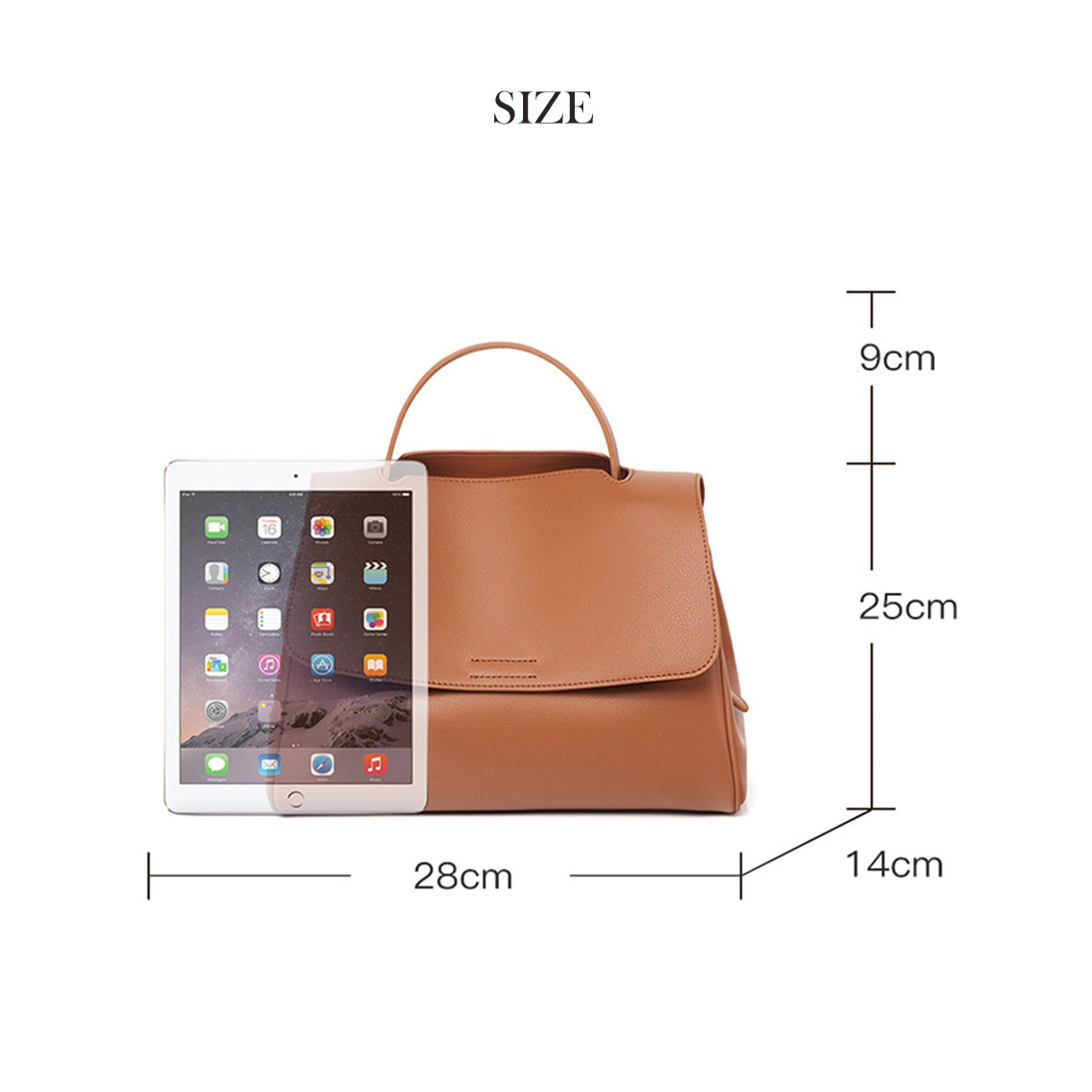 Brown Leather Satchel Handbag Size | POPSEWING™